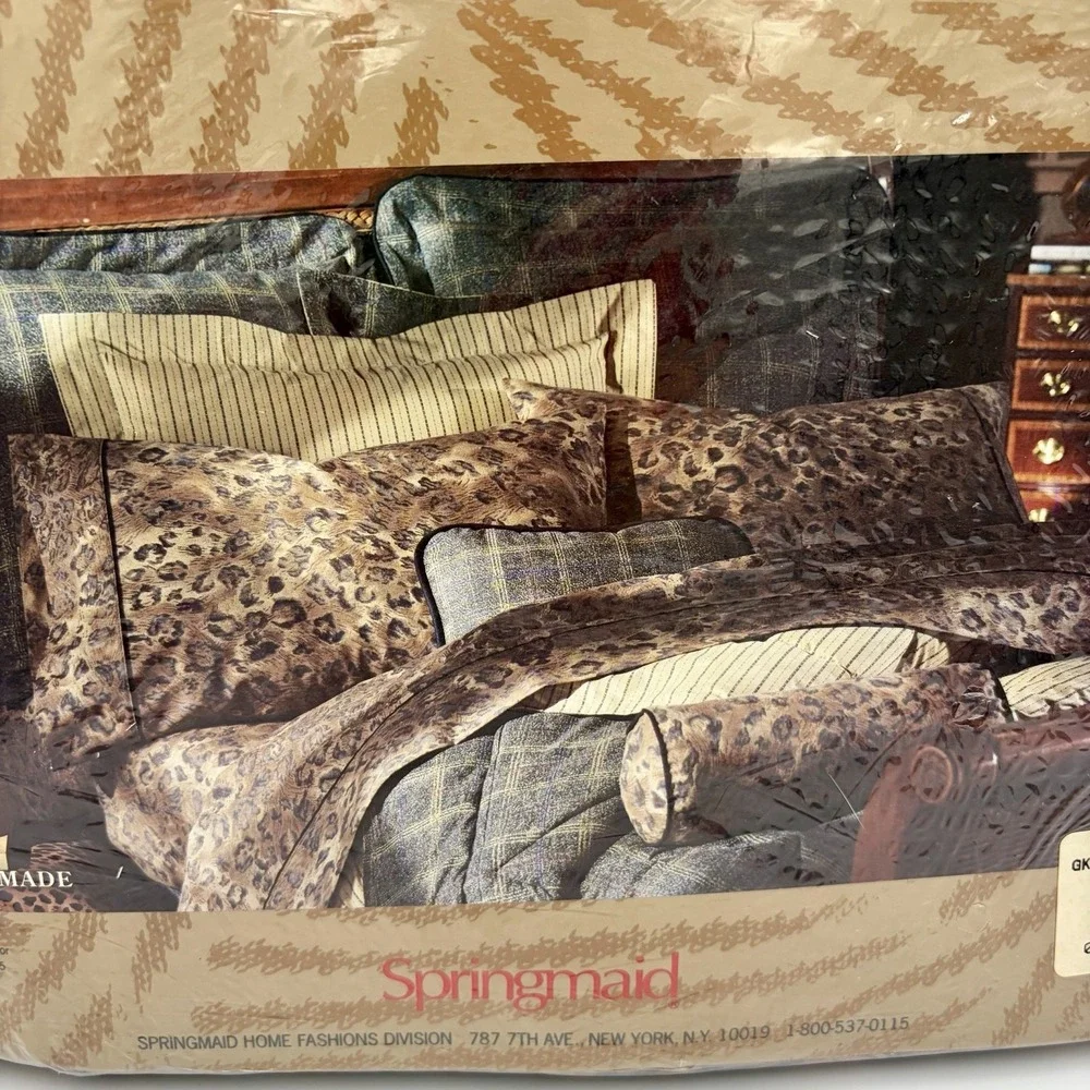 NEW Vintage Animal Print BILL BLASS Springmaid 200 Ct Percale Twin Sheet Set